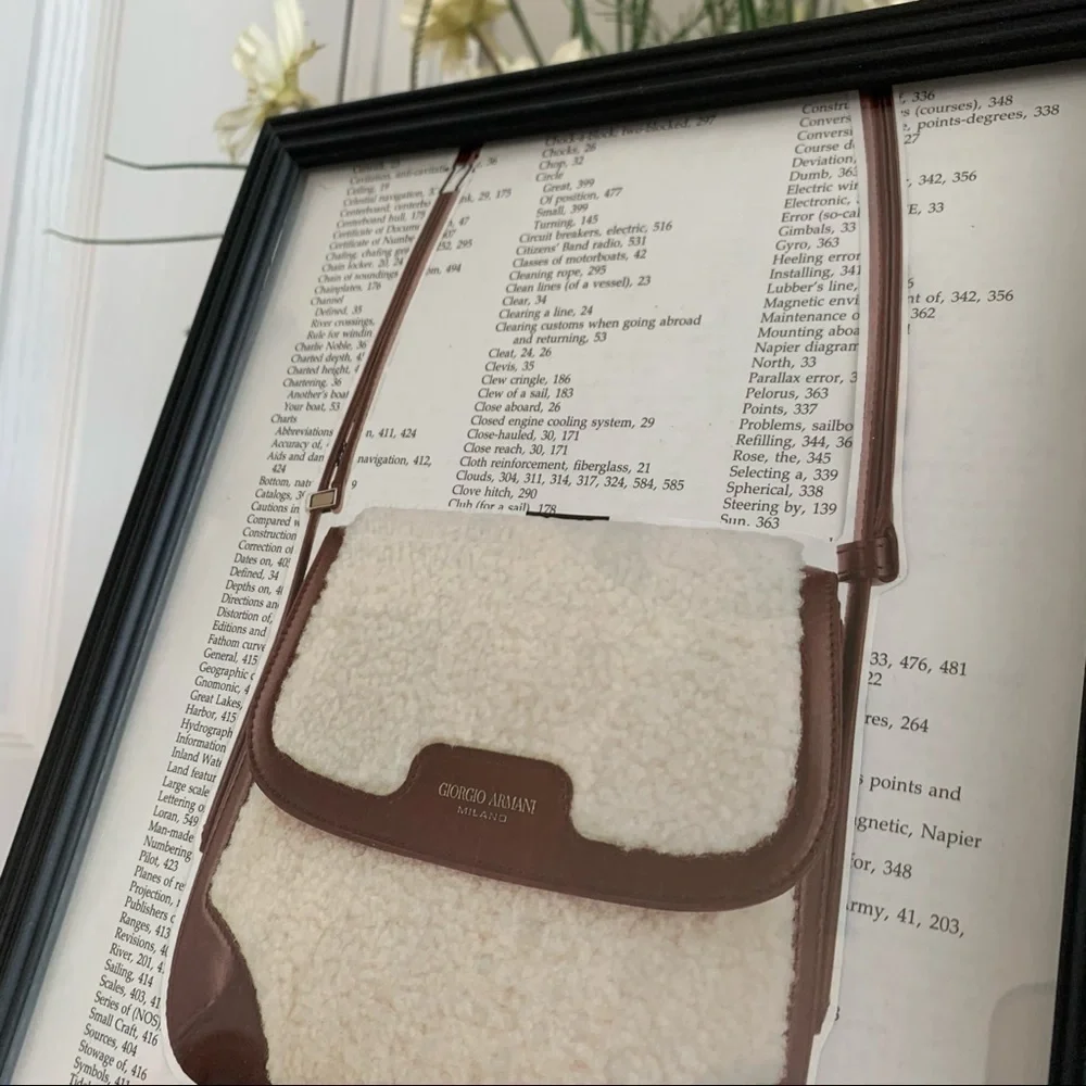 Giorgio Armani Bag Collage Wall Art Neutral Fashion Print Chic Decor